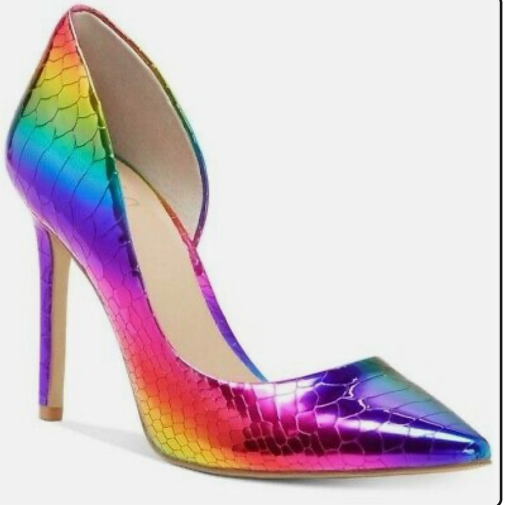 INC Kenjay Rainbow Snake Heels D’Orsay Pumps